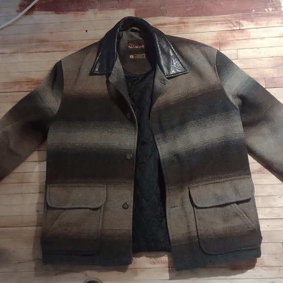 VINTAGE Noatak Wool Hunting Outdoor Sport Coat Jacket Men Large Quilted - Picture 1 of 5